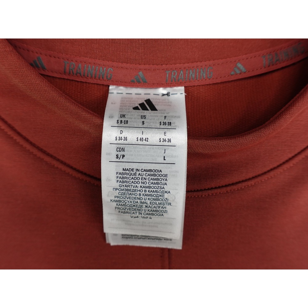 Adidas Cropped Sweatshirt Womens S Rust Excellent Aeroready Side Tie JD4213 - Picture 2 of 9